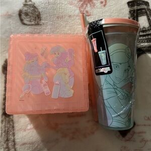 PRINCESSES tumblers set of 2 and bento box 🍊 💚